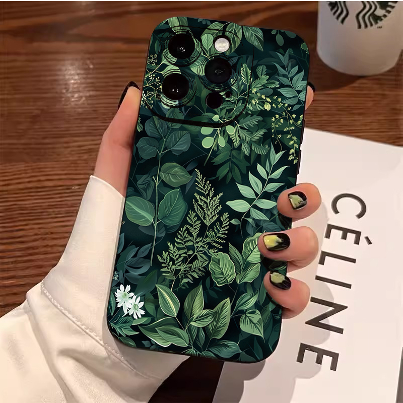 Samsung Galaxy A55 - أغطية هواتف بتصميم أوراق النخيل والزهور