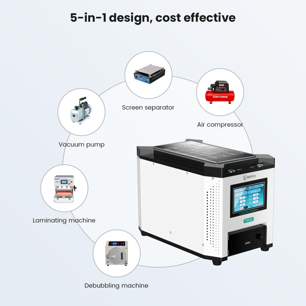 آلة الترقق REFOX FM-40 5in1 آل - مراجعة Screen Alignment Tool وسعره
